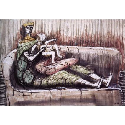 Mother and Child on a Sofa
