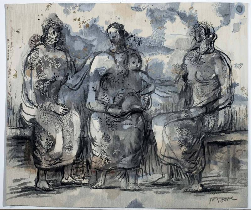 Three Seated Women with one Child