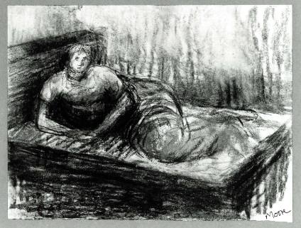 Woman Reclining on Bed