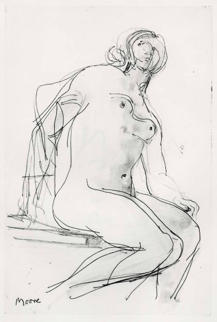 Nude Seated on Bench