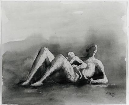Reclining Mother and Child: Maquette I