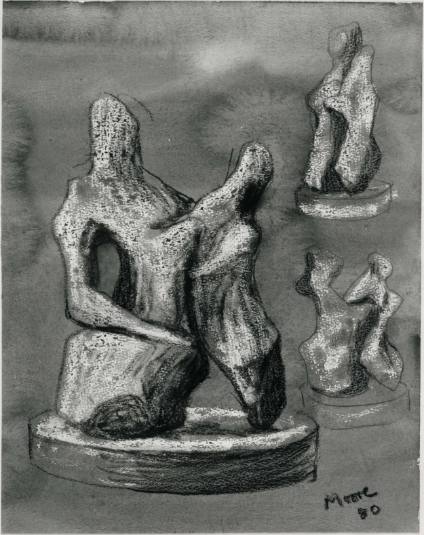 Idea for Sculpture: Three Studies of Mother and Child Group