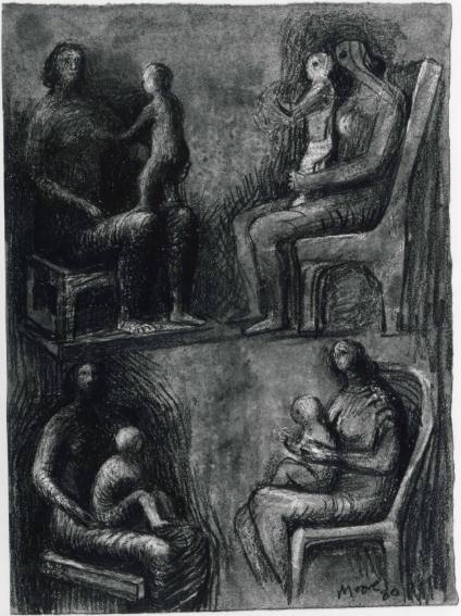 Seated Mother and Child: Four Studies