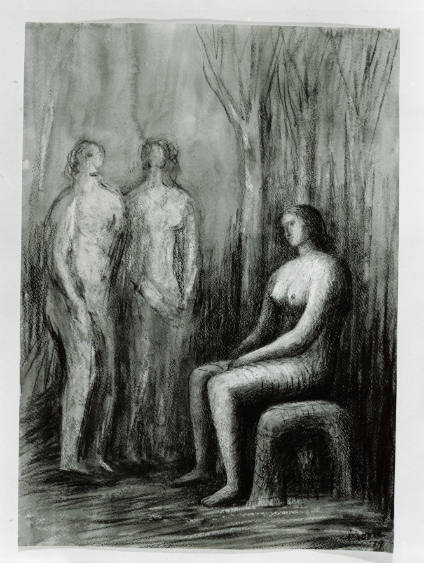 Three Bathers with Trees