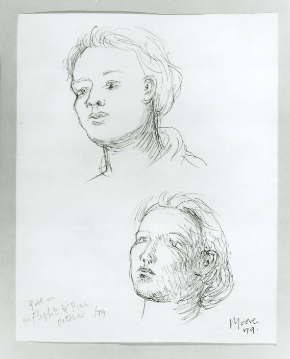 Head of Girl Drawn on Flight to Pisa