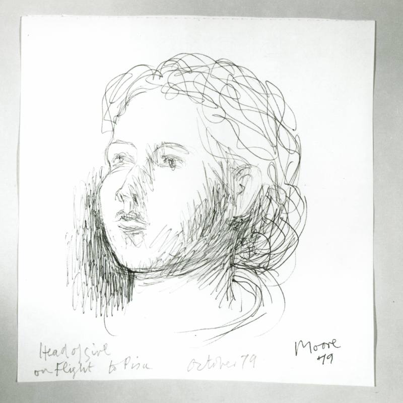 Head of Girl Drawn on Flight to Pisa