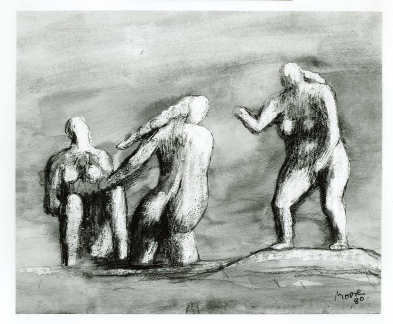 Study after Cézanne's 'Bathers', from the Back