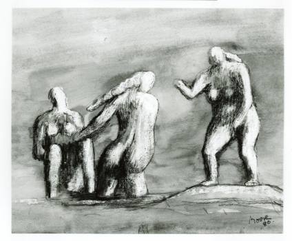Study after Cézanne's 'Bathers', from the Back
