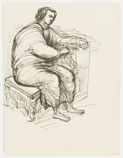 Draped Seated Figure