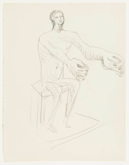 Seated Figure with Arms Extended