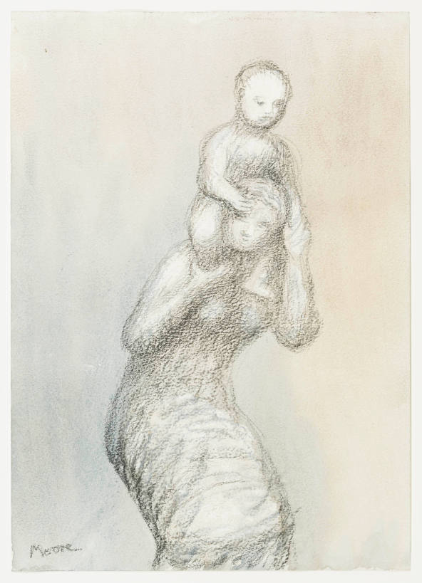 Mother with Child on Shoulder