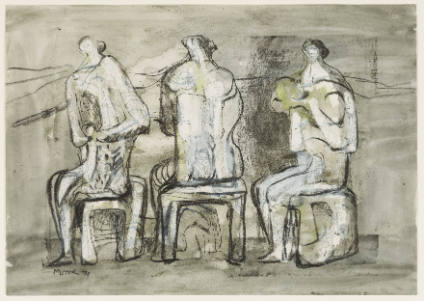 Three Seated Figures