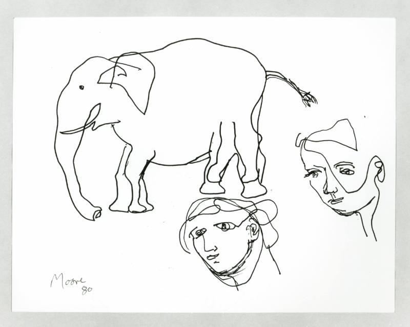 Elephant and Two Heads