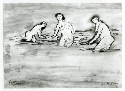 Three Bathers in Sea