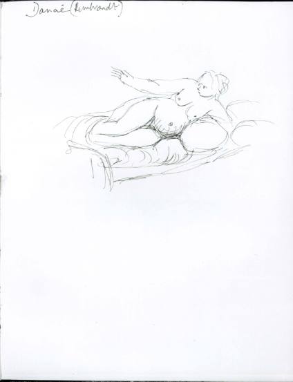 Study after Rembrandt: Danaë