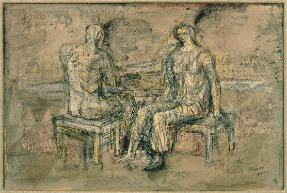 Two Seated Figures