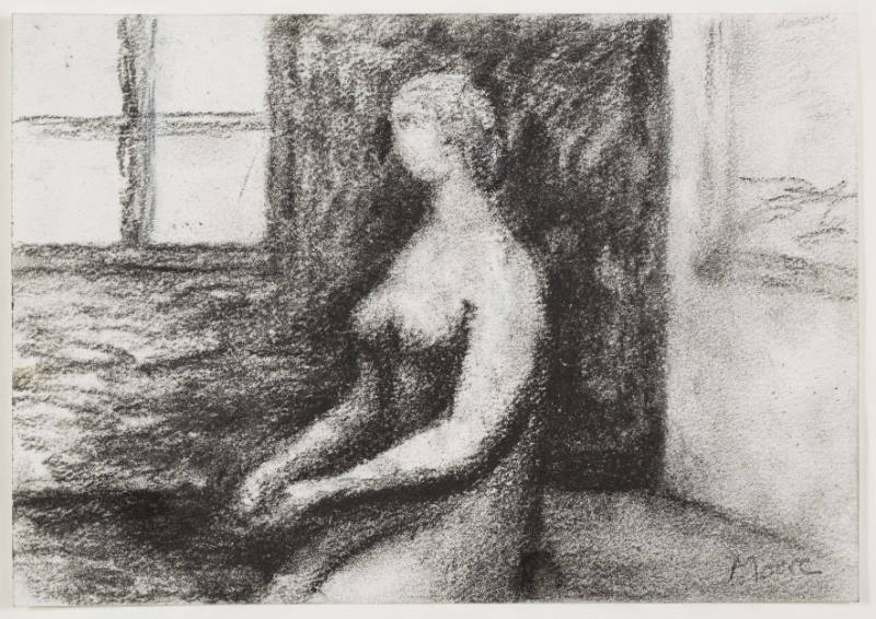 Figure Seated in Dark Room