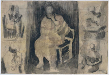 Seated Woman and Mother and Child Studies