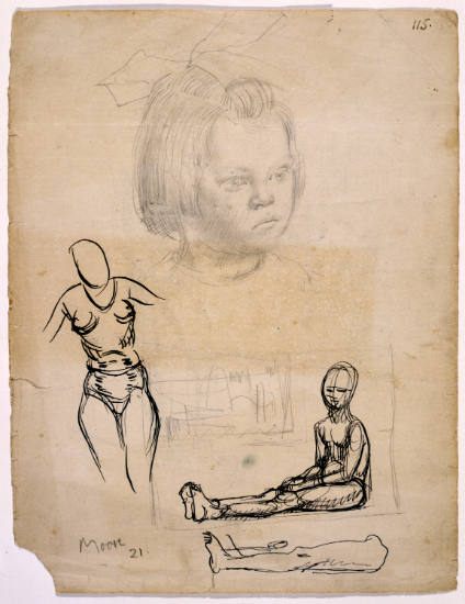 Head of the Artist's Niece and Figure Studies