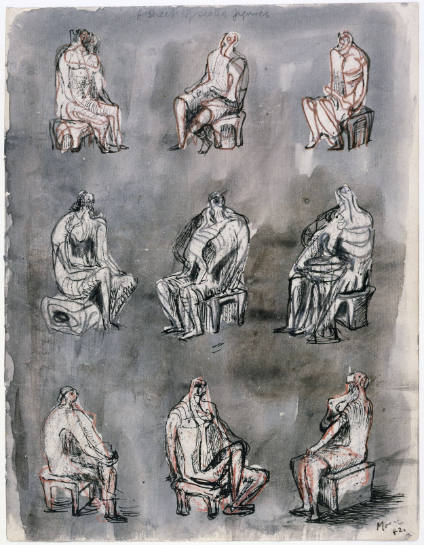 Sheet of Seated Figures