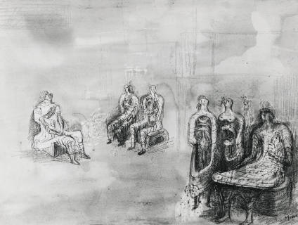 Standing and Seated Figures in a Setting