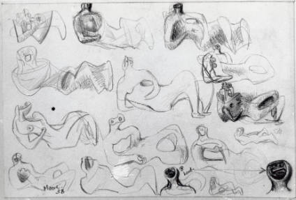 Drawing for Sculpture: Reclining Figures