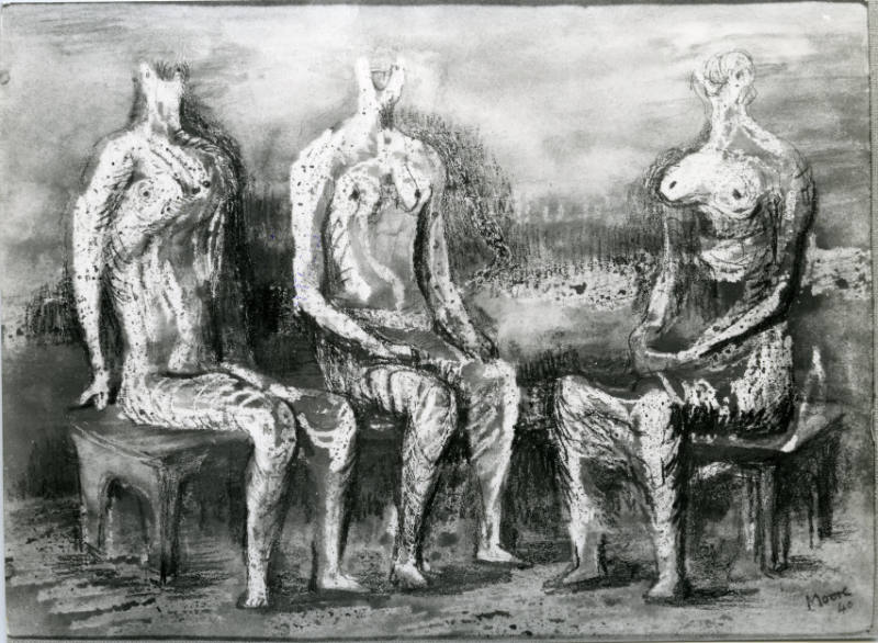 Three Seated Figures