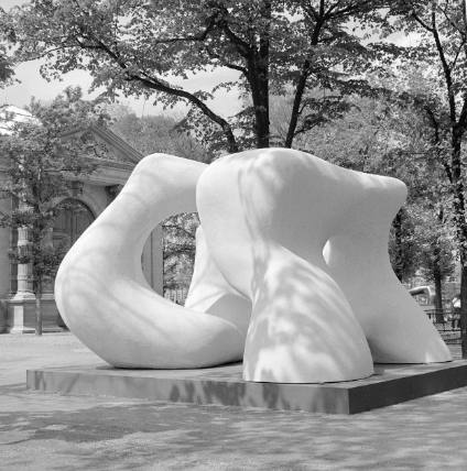 Large Two Forms, fibreglass, on display at Orangerie des Tuileries, Paris, 1977. photo: Errol J…