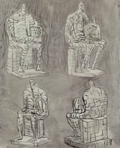 Studies for Mother and Child Sculpture
