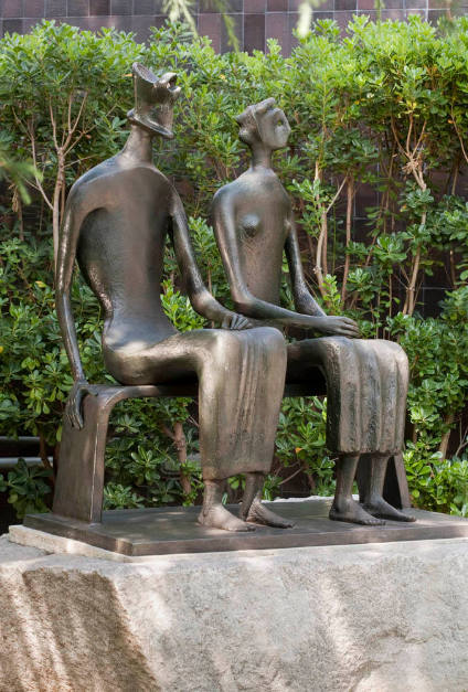 King and Queen', Henry Moore OM, CH, 1952–3, cast 1957