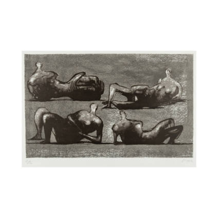 Four Reclining Figures with Architectural Background