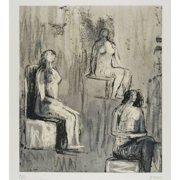 Three Seated Figures