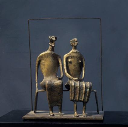 King and Queen', Henry Moore OM, CH, 1952–3, cast 1957