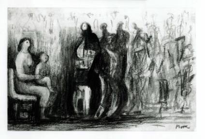Mother and Child with Group of People