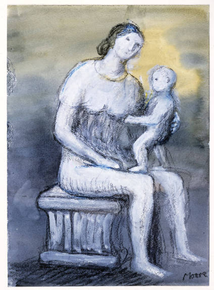 Woman with Child Standing on Lap