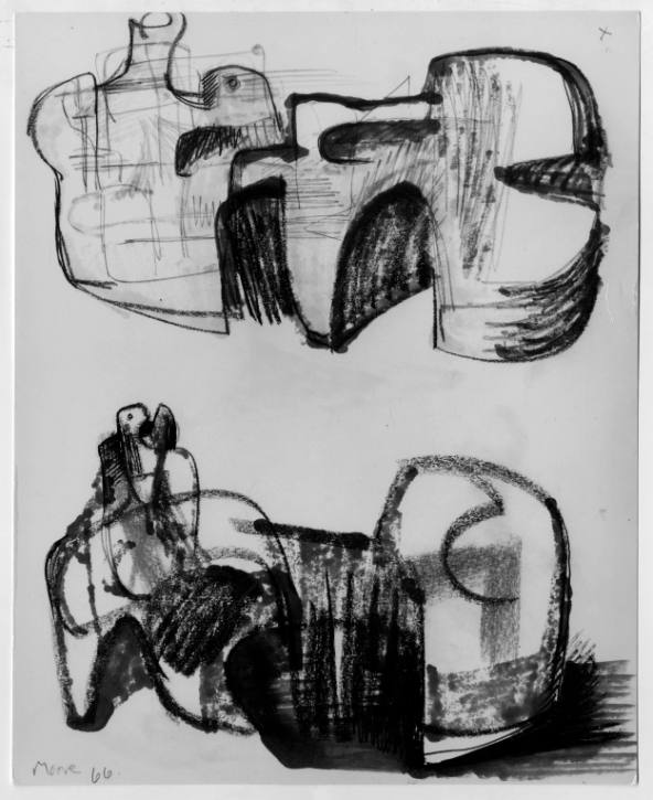 Two Monumental Reclining Figures