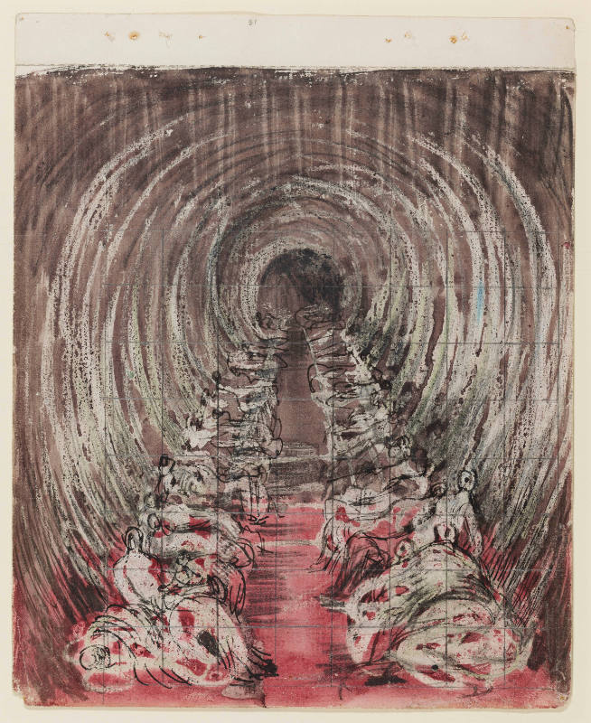 Study for 'Tube Shelter Perspective' – Works – The Henry Moore 