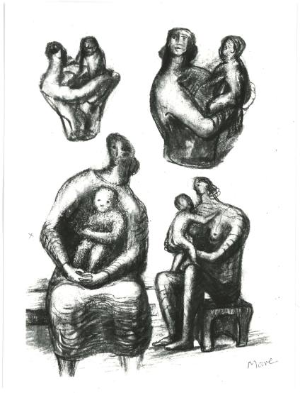 Four Studies of Mother and Child