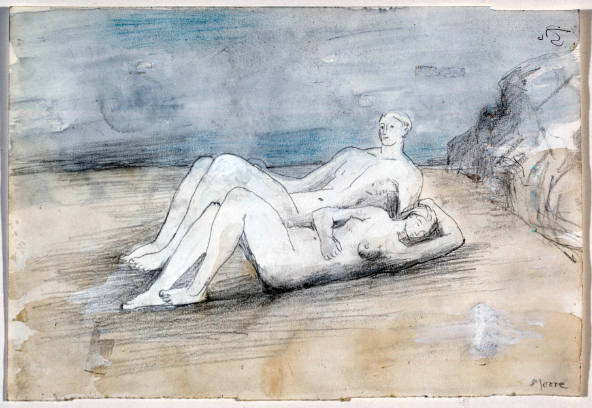 Two Figures on Beach