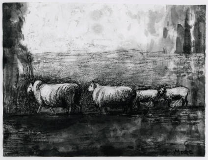 Four Sheep in Landscape