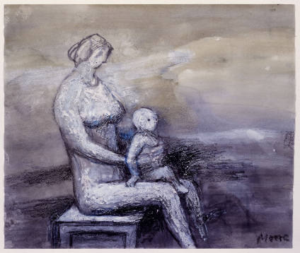 Woman with Child Seated on Lap