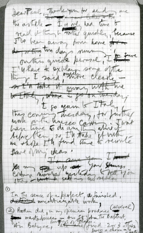 Draft of letter to J. P. Hodin