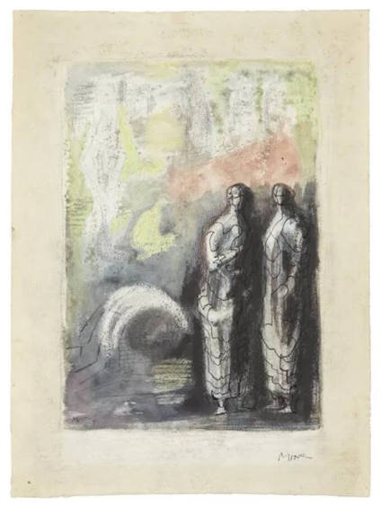 Two Standing Figures in Landscape