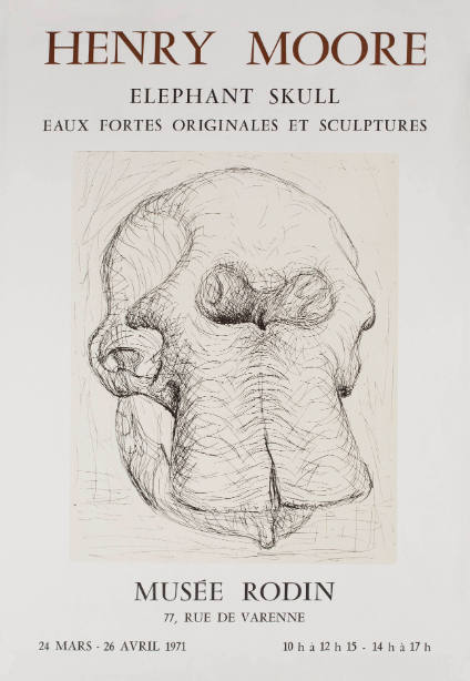 HENRY MOORE 
ELEPHANT SKULL 
EAUX  FORTES ORIGINALES ET SCULPTURES