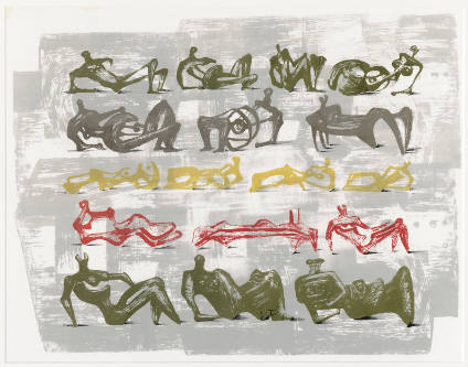 Seventeen Reclining Figures with Architectural Background