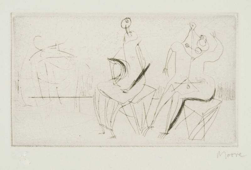 Two Seated Figures I