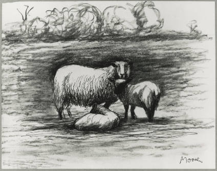Sheep with Two Lambs