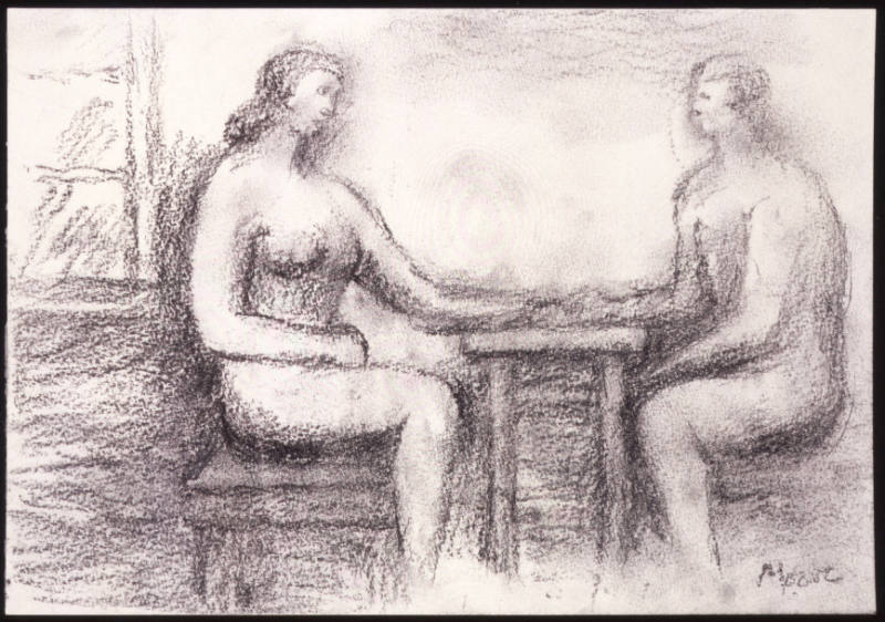 Man and Woman Seated at Table