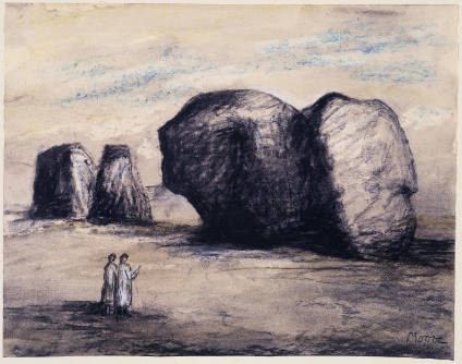 Two Figures Looking at Rocks II