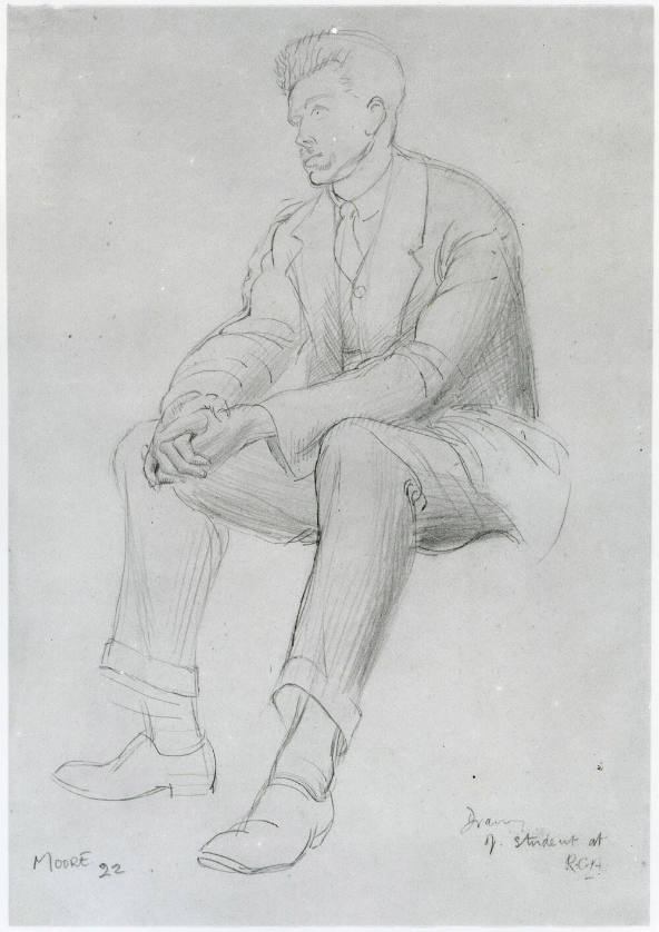 Drawing of Student at the Royal College of Art